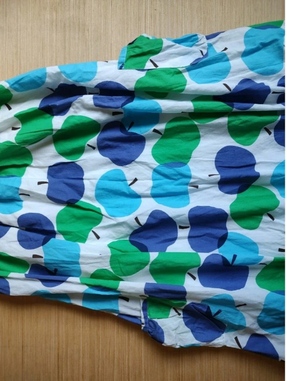 Mini Boden Girls Dress White Blue Green Ruffle Straps Apple Zip Pockets 13 14 Y